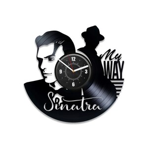 Frank Sinatra Vinyl Record Retro Clock Music Fan Art Living Room Decor Idea Anniversary Gift for Parents