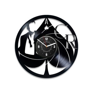 Poker Vinyl Record handgemaakte wandklok kaartspellen geschenken hedendaagse decor voor mans kamer poker artwork bachelor geschenken voor mannen