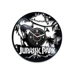 Jurassic Park Vinyl Record Horloge Murale Unique Laser Cut Decor Art Mural Contemporain pour Nursery Noël Cadeau pour Enfant
