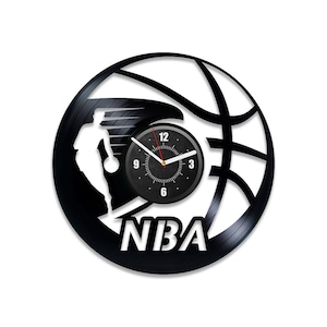 basketbalbal vinyl record wandklok sport kunstwerk uniek decor voor kantoor basketbal wall art housewarming cadeau voor de mens