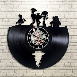 Toy Story Vinyl Record Clock, Sheriff Woody, Disneyland Gifts, Kids Playroom Decor, Cartoon Wall Art, Nursery Decorations, Gift For Children