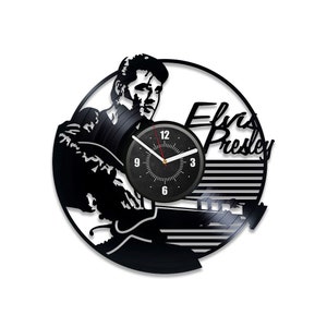 Elvis Presley Vinyl Record Laser Cut Clock Music Decor Wall Art Unique Decor For Home Rock n Roll Art Wedding Gift For Bride