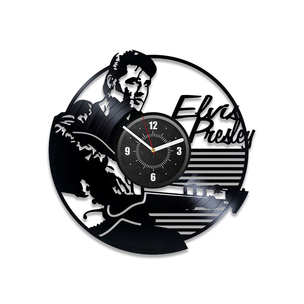 Elvis Presley Vinyl Record Laser Cut Clock Music Decor Wall Etsy