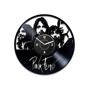 Reloj de pared con disco de vinilo de Pink Floyd, arte de fanático de bandas musicales, decoración vintage para el hogar para amantes de la música, idea de regalo de boda para hombres