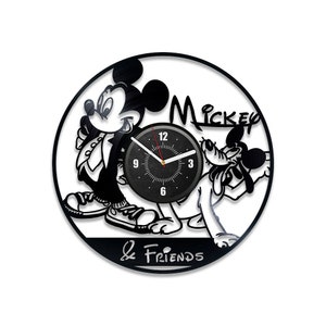 Topolino e amici Vinile Record Carino Orologio da parete Cartoon Regalo Mickey Mouse Room Decor Disneyworld Wall Art Bday Regalo per il migliore amico