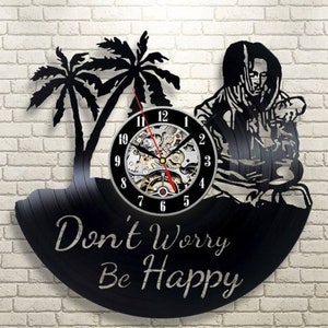 Bob Marley Schallplattenuhr, Reggae Musik, Wanddekoration, Schlafzimmer Dekor, trendige Raumkunst, einzigartiges Geschenk für Männer