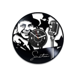 Frank Sinatra Vinyl Record Large Wall Clock Music Lyrics Art Decor For Music Room Retro Music Art Birthday Gift For Grandparents