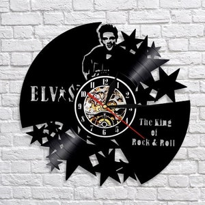 Music Legend Vinyl Record Wall Clock, Elvis Presley Decor, Rock N Roll Art, Bedroom Decorations For Men, Home Artwork, Music Lover Gift