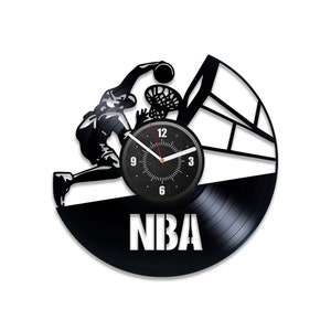 Basketbal Team Vinyl Record Klok Basketbal Wall Art Originele Decor voor tieners Slaapkamer Sport Artwork Nieuwe Home Geschenken voor Broer