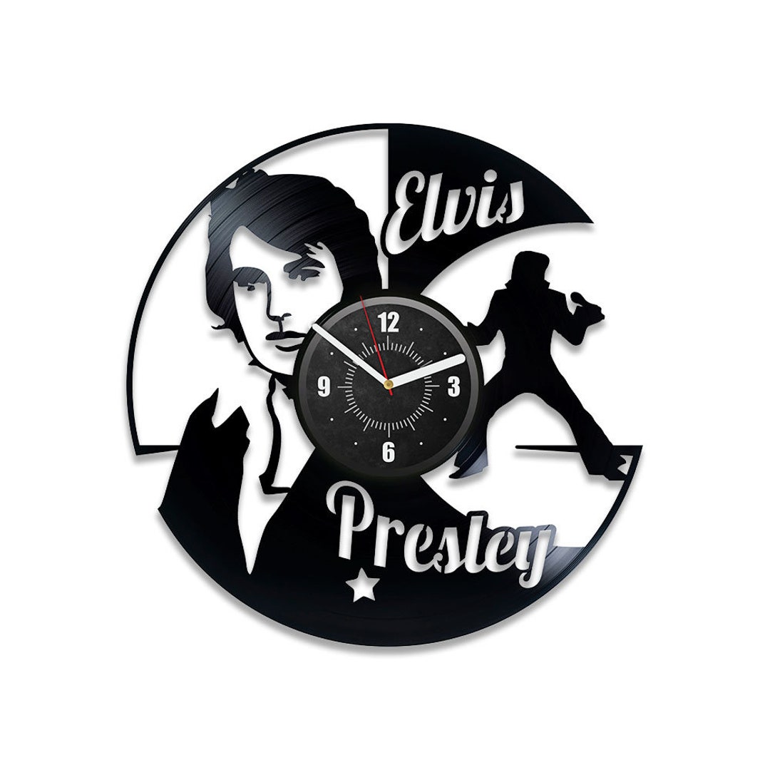 Elvis Presley Vinyl Record Laser Cut Wall Clock Rock N Roll Art