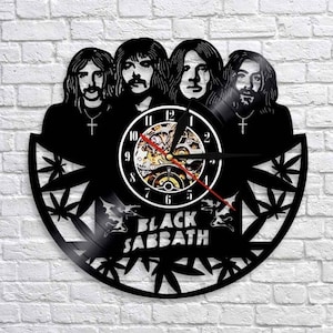 Music Band Vinyl Record Clock, Gift For Father, Rock Music Art, Mancave Decor, Bedroom Wall Decorations, Husband Birthday Gifts