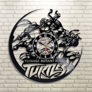 Turtles Vinyl Record Clock, Ninja Art, Cartoon Characters, Boy Room Wall Decor, Movie Artwork, Birthday Gift For Teenage Boys