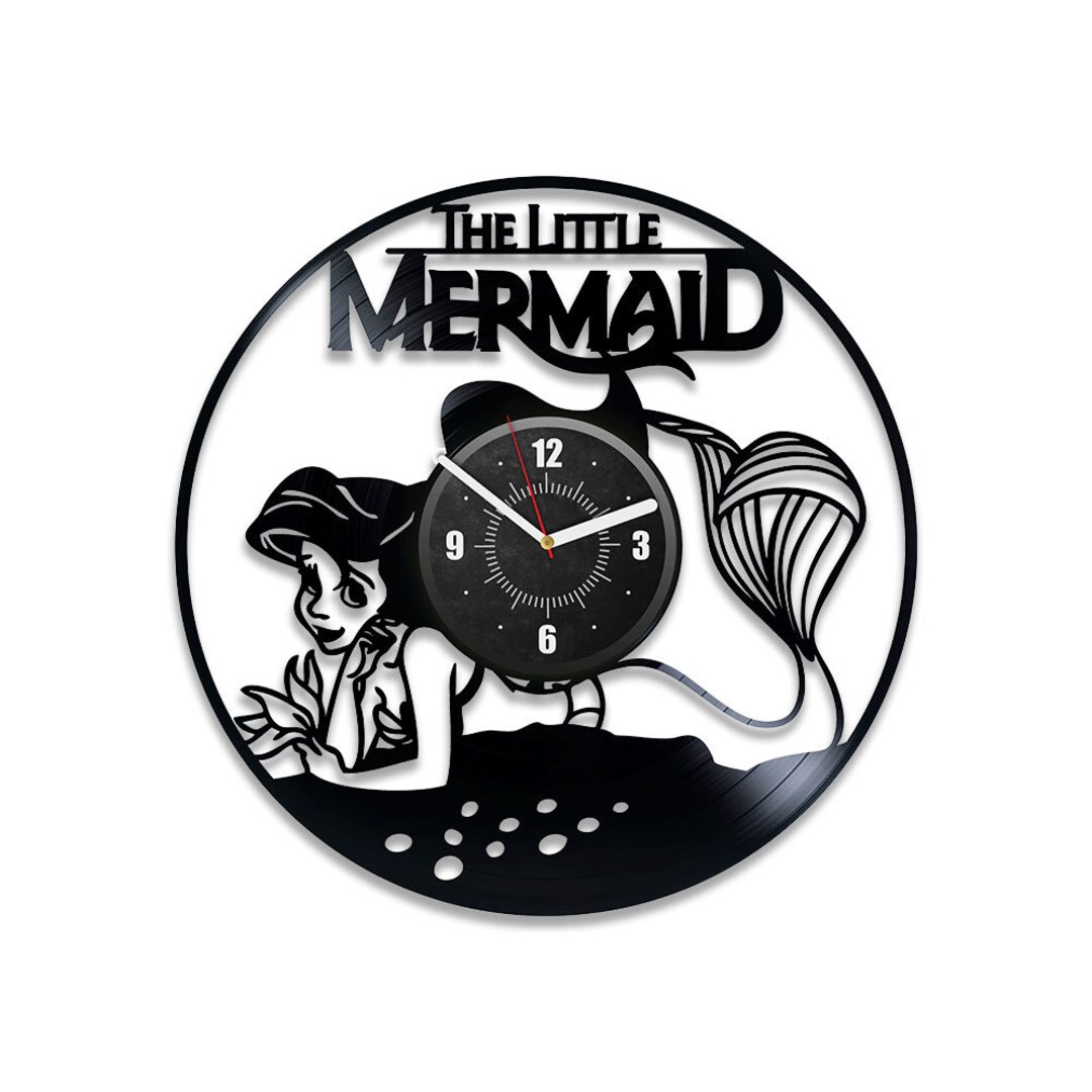 Ariel Vinyl Record Cute Wall Clock Little Mermaid Wall Art Etsy