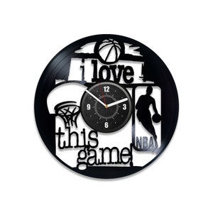 Basketbal Vinyl Record Stille Wandklok Sport Decor Ideeën Hedendaagse Kunst voor Jongens Slaapkamer Basketbal Kunst Kunst Aan de Muur Nieuw Huis Cadeau voor broer