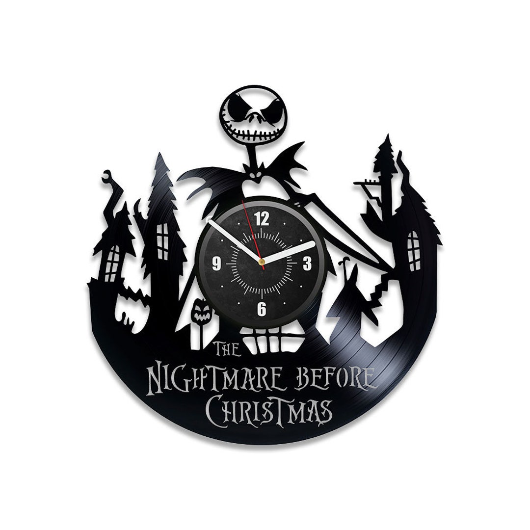 Nightmare Before Christamass Vinyl Record Wall Clock Jack Skellington