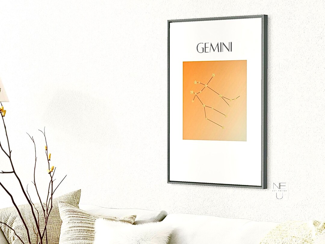 Gemini Zodiac Sign Art Print |zodiac Digital Download | Home Wall Art ...