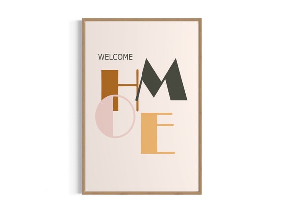 Welcome Home Digital Download Instant Print. Home Wall Art Prints, Home Typography Print, Multicolor Home Word Decor, Welcome Home Sign