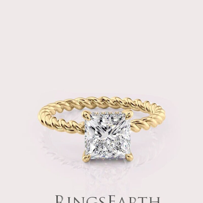 Rope Engagement Ring - Etsy