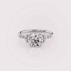1.5ct Round Cut Lab Diamond Ring 14K White Gold