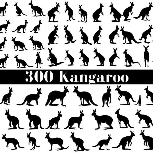 300 Kangaroo Svg Bundle, SVG Files for Cricut, Kangaroo Silhouettes, Kangaroo Clipart, Wallaby Svg, Australia Svg, Kangaroo Vector