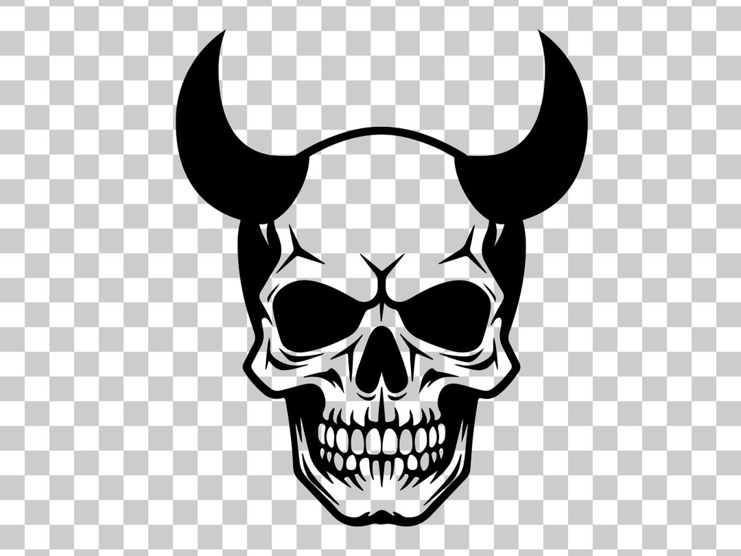 Devil Skull SVG File Vector Image, Skull Png Clipart, T Shirt Design ...
