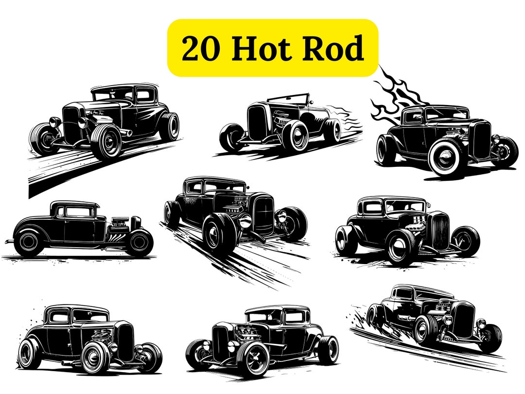 Hot Rod Car SVG Bundle, Hot Rod Car Dxf, Hot Rod Car Png, Hot Rod Car ...