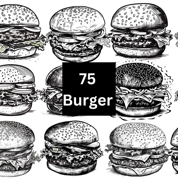 BURGER SVG | Hamburger svg | Cheeseburger svg | Fast Food svg | Food svg | Fast Food Clipart | Fast Food SVG | Fast Food Illustration