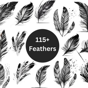 Feather SVG Bundle | Birds Feather Svg | Feather png | Silhouette For Cricut Cut File | Feather Digital File | Dreamcatcher Svg