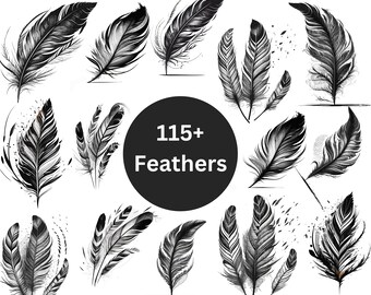 Feather SVG Bundle | Birds Feather Svg | Feather png | Silhouette For Cricut Cut File | Feather Digital File | Dreamcatcher Svg