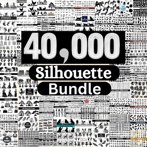 40K Silhouette Designs , Silhouette Full Bundle which includes 131 Bundles