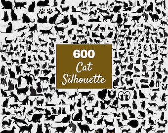 600 Cat Silhouette | Cat SVG | Cat SVG | Cat Face SVG | Cat Cut Files | Cat Design | Kitten Svg | Cat Vector | Kitty Svg | Pet Silhouette