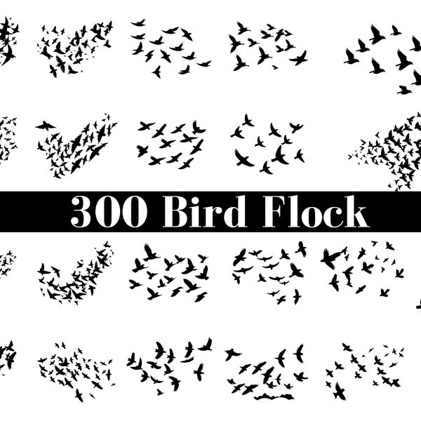 Flock of birds svg bundle, flying birds svg, flock of birds clipart, flock of bird cut file, birds silhouette, birds svg, Cricut, Silhouette