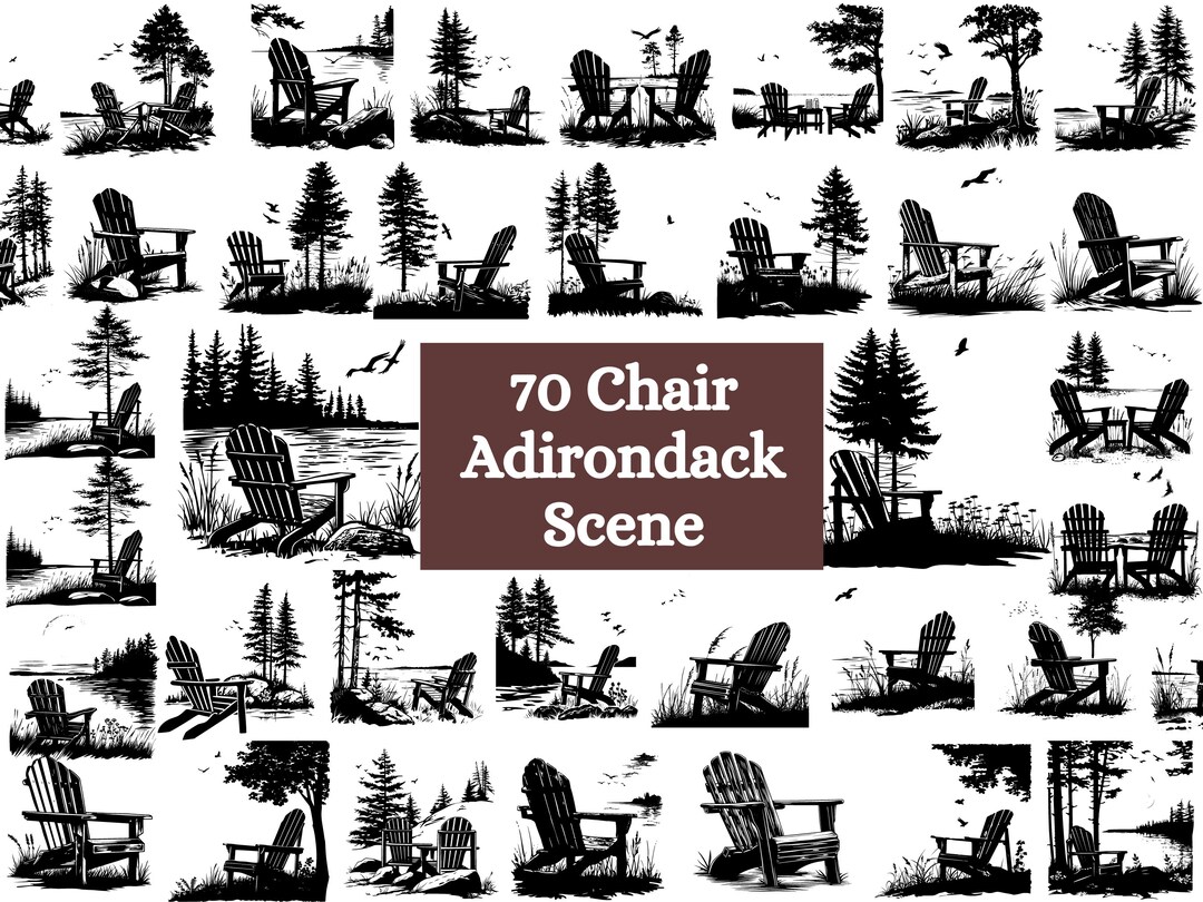 Adirondack Chair Scene SVG Bundle, Adirondack Chair Dxf, Adirondack ...