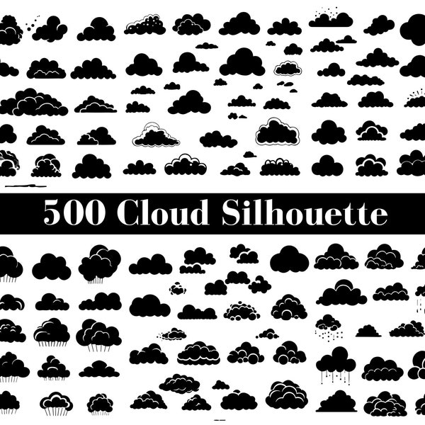 Cloud Bundle SVG Files | Cloud Silhouette Cut Files | Cloud SVG Vector Files | Cloud Shape Vector | Cloud Clip Art