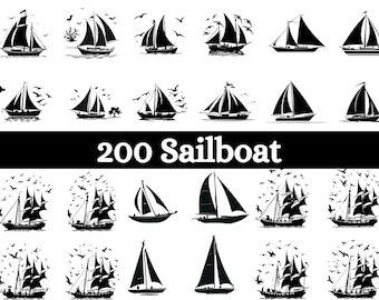 Sailboat svg , Sailboat Cut Files , Sailboat svg bundle, Sailboat Silhouette, Sailboat Clipart, instant download