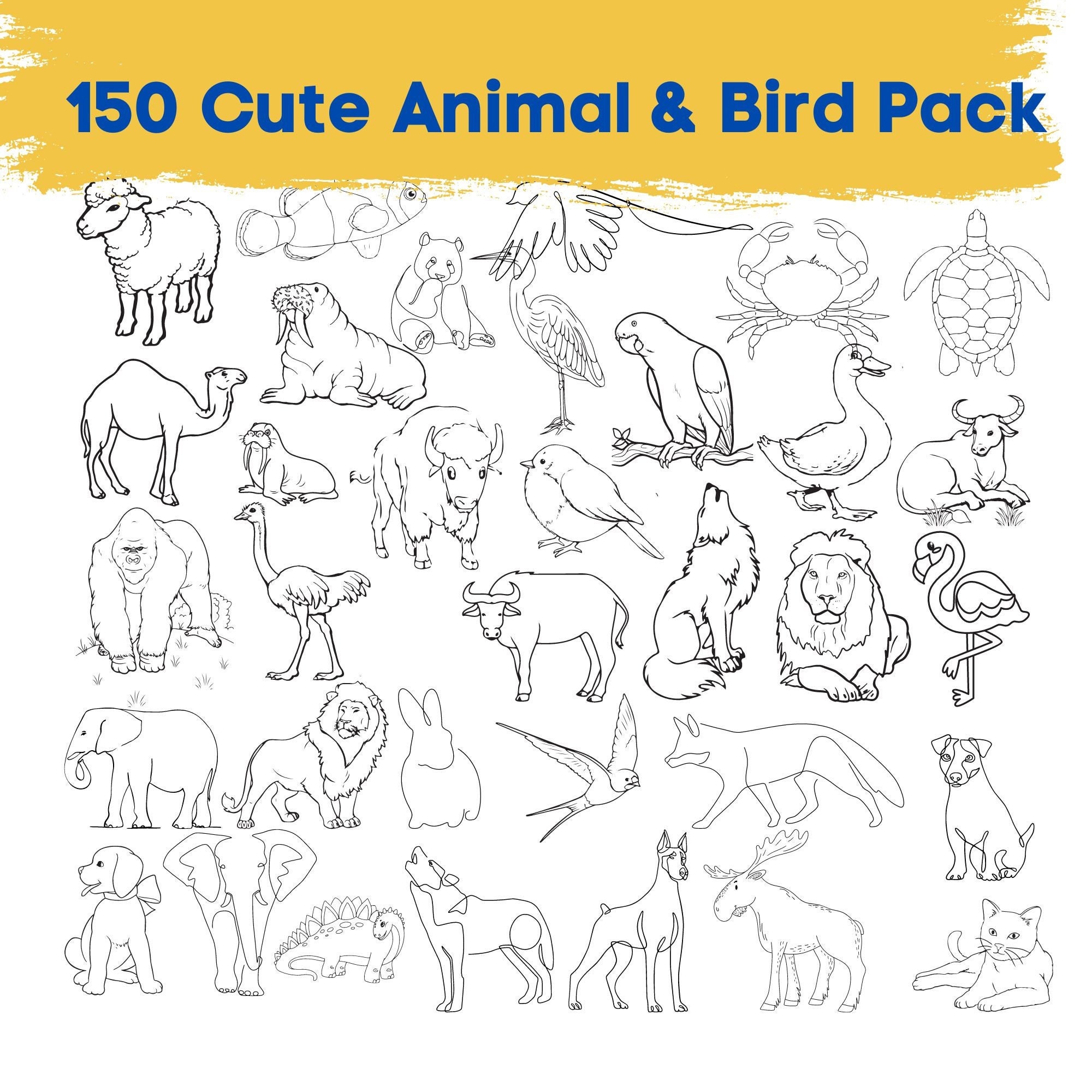 Animal Doodle Art - Etsy Animal Doodle Art - Etsy