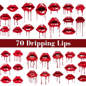 Lips SVG Bundle, Lips Clipart, Lips Silhouette, love svg, Bleeding Lips svg, Lips SVG Cut Files for Cricut, Valentine svg, Dripping Lips png