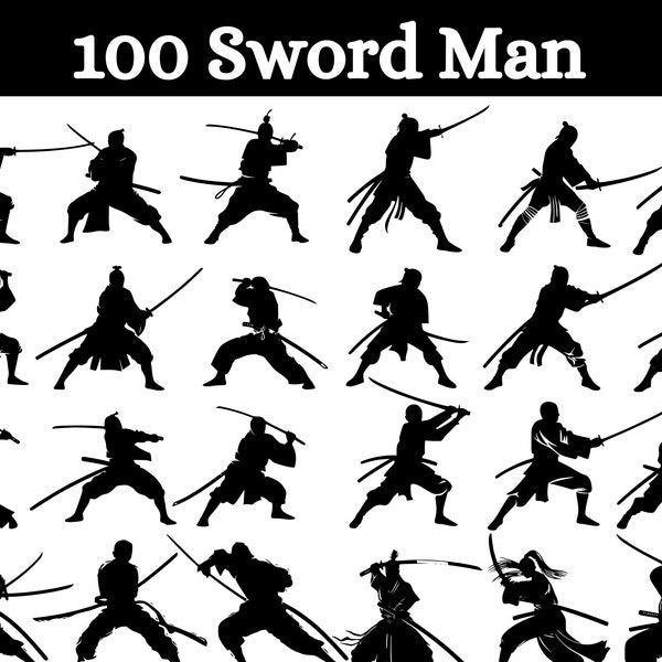 Medieval Knight SVG - Middle Ages Swordsman Warrior Knight Silhouette Clip Art Cut File, Instant Download, Commercial Use, png