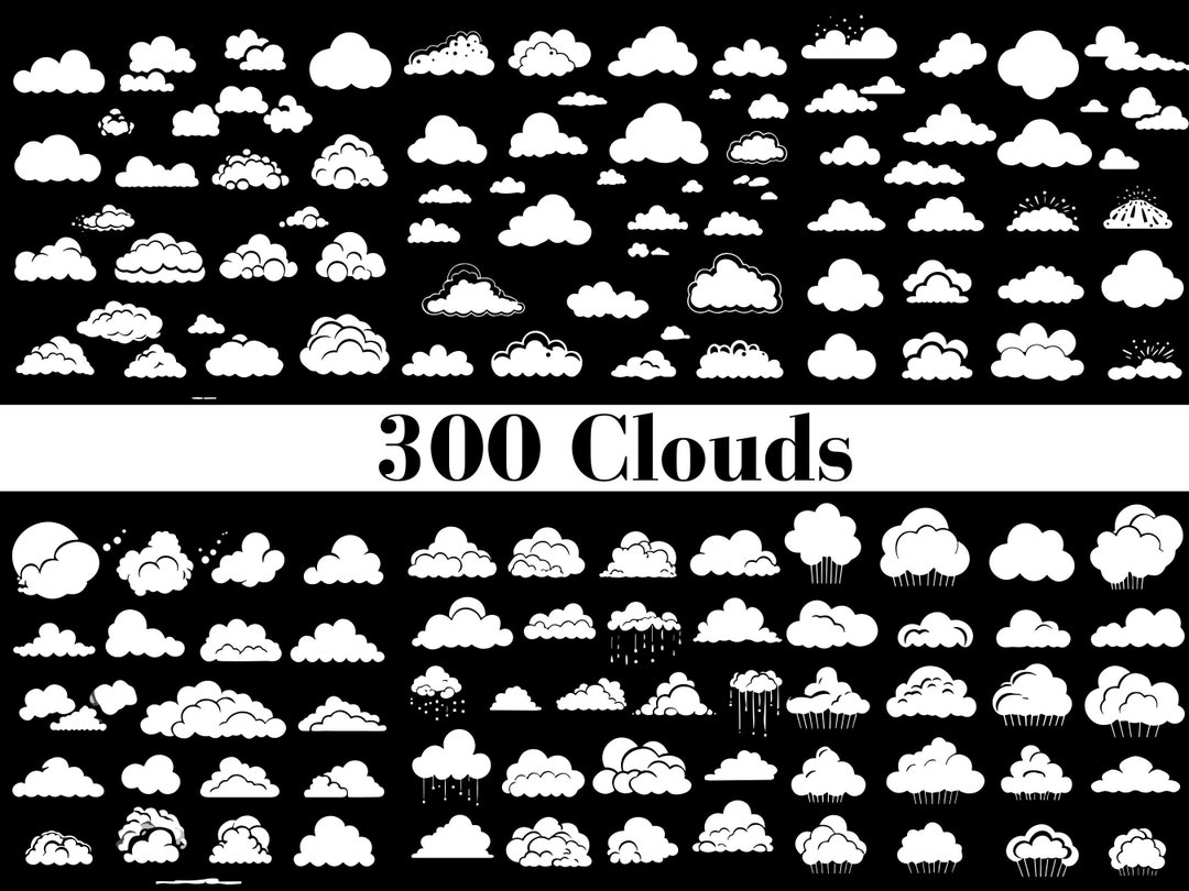 White Cloud Svg File/cloud Clipart/ Cloud Vector/ Cloud Bundle Svg ...