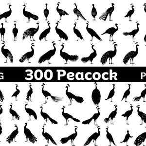 孔雀の SVG バンドル、Cricut 用 SVG ファイル、孔雀のクリップアート、鳥のクリップアート、孔雀のシルエット、鳥の SVG、Cricut 用カット ファイル