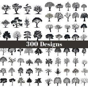 BAUM SILHOUETTE SVG-Bundle, Baumschnitt-Dateien für Cricut, Wald-Svg-Dateien, Baum Clipart