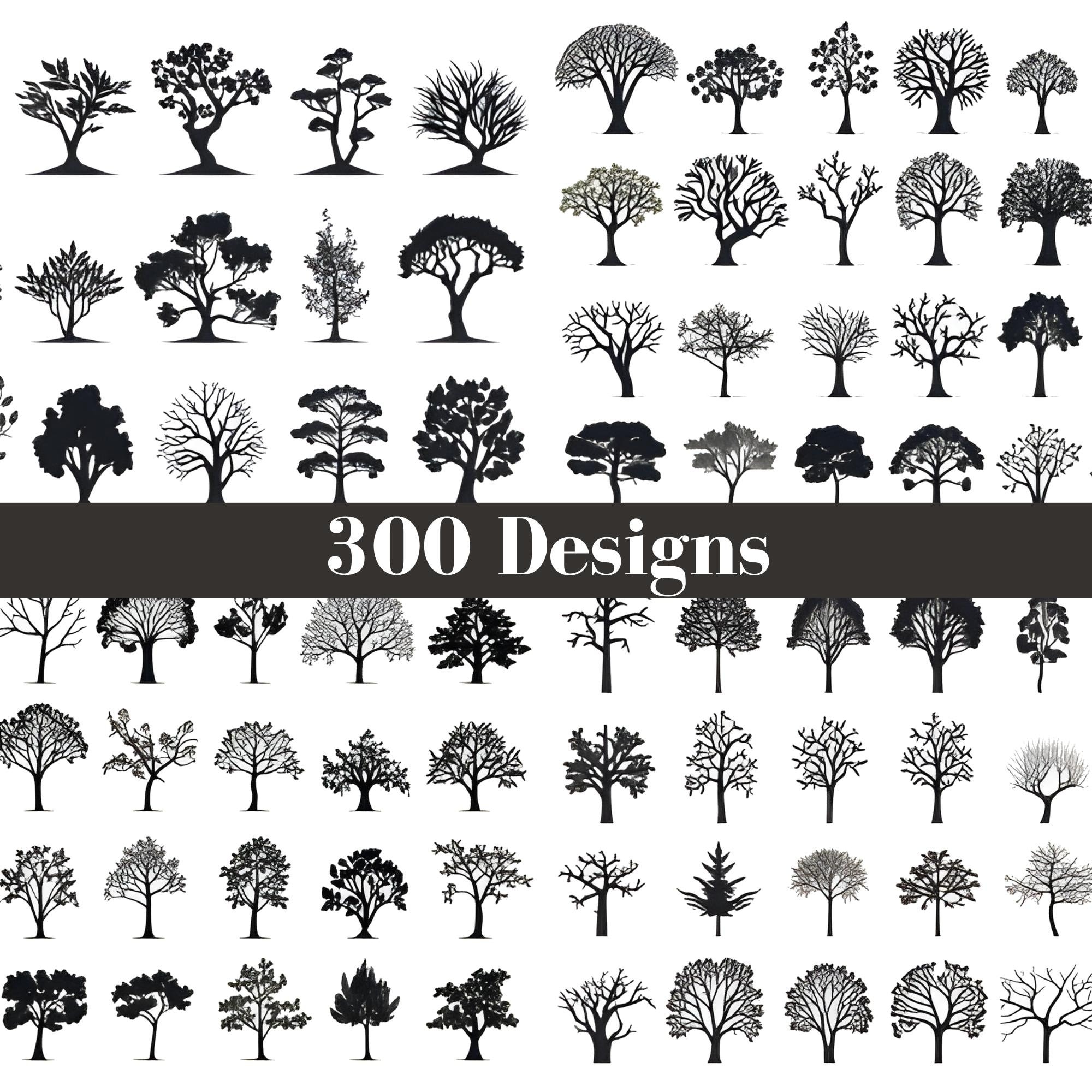 TREE SILHOUETTE SVG Bundle Tree Cut Files for Cricut Forest - Etsy