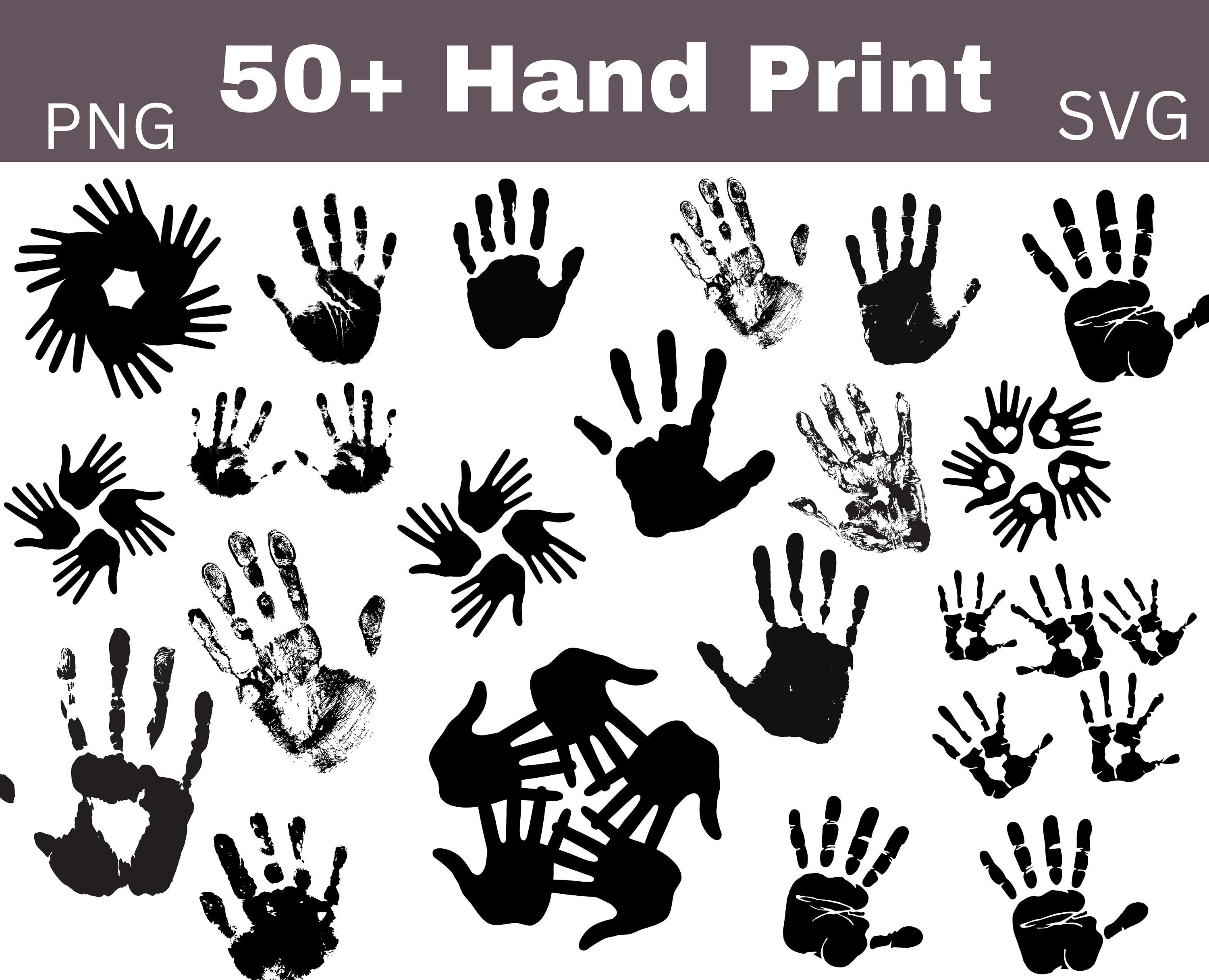 50 Handprint SVG Hand Cut File Handprint Cricut Etsy UK
