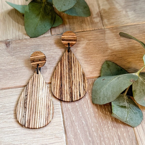 Teardrop Dangle Timber Earrings