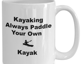 Kayaking oars life jacket leash gloves hats shoes lights whitewater rafting gift for her gift for him mug cup coffee tea garage storage h...