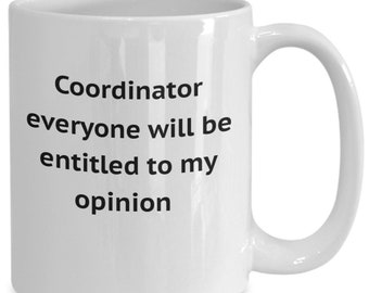 Coordinator gift planner mug chaos cup coffee tea ceramic dishwasher safe  sign jobs role