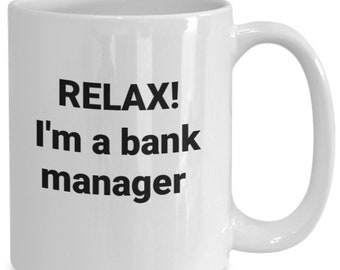 Salary jobs job description bank manager ornament shirt gifts mug cup coffee tea high grade ceramic dishwasher safe sign cashier gnome re...