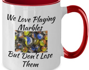 Canicas peewee tom bowler piedra natural perdieron sus canicas carreras cristal ojo de gato regalo para ella regalo para él taza taza café té mármol negro...