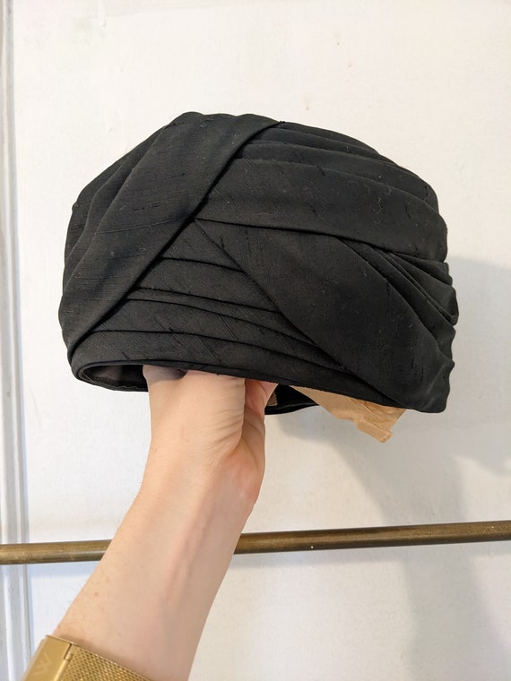 1950s BLACK TURBAN from BLOOMINGDALES with Origina