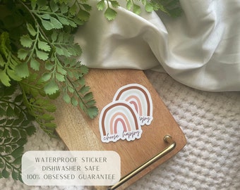 Choose Happy Rainbow || Mental Health Sticker || Motivational Sticker || Waterproof Dishwasher Safe Premium Vinyl Sticker